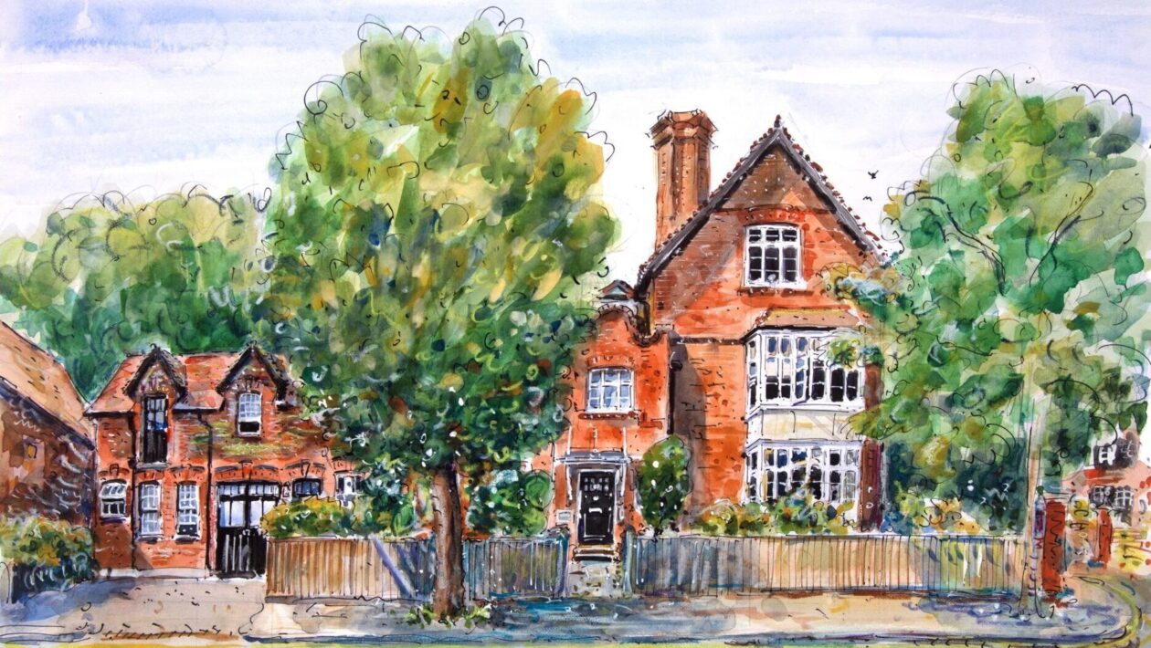 Orchard House School, Newton Grove, illustration by Martin Millard